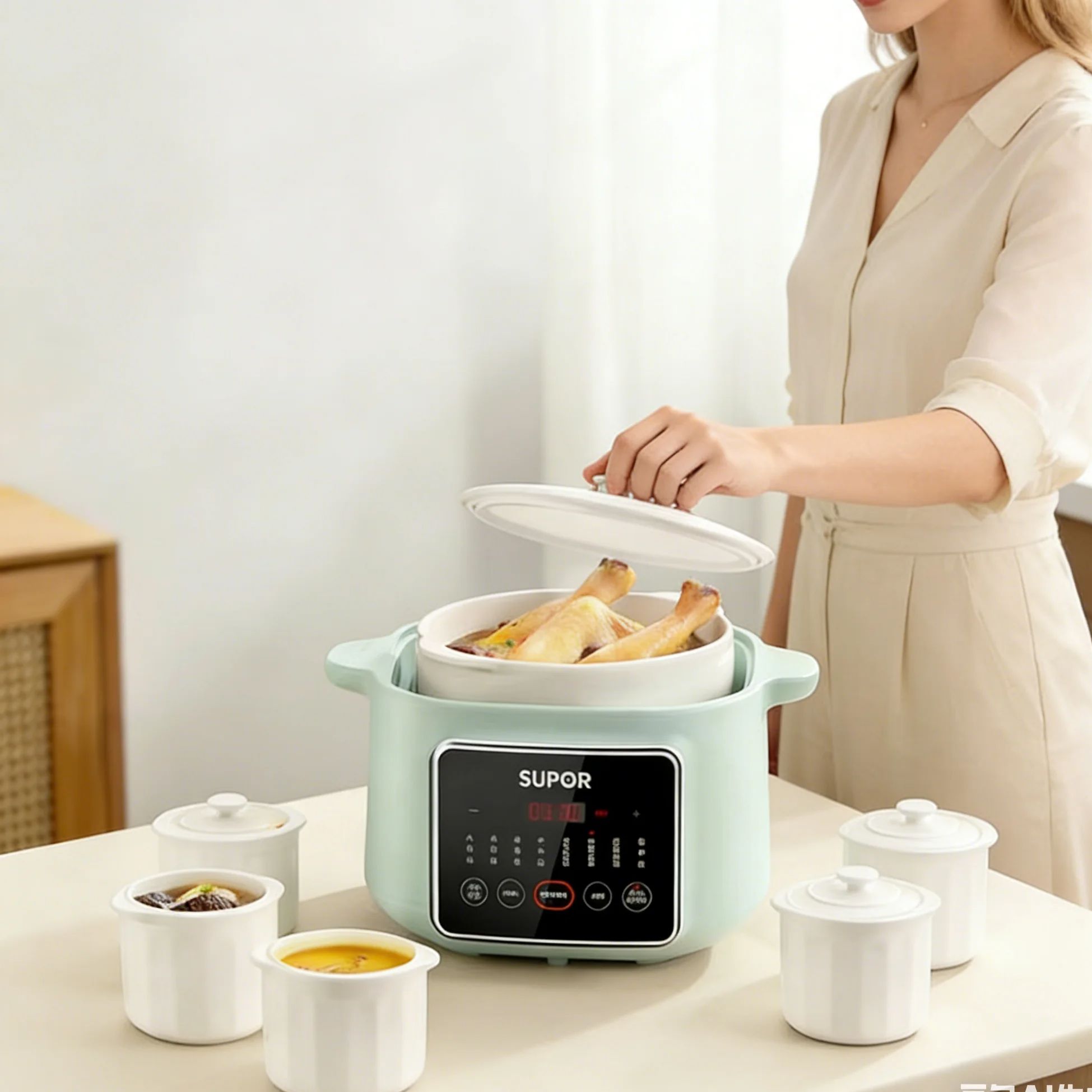 Slow Cooker Ceramic - SUPOR 세라믹 다기능 슬로우 쿠커 이중