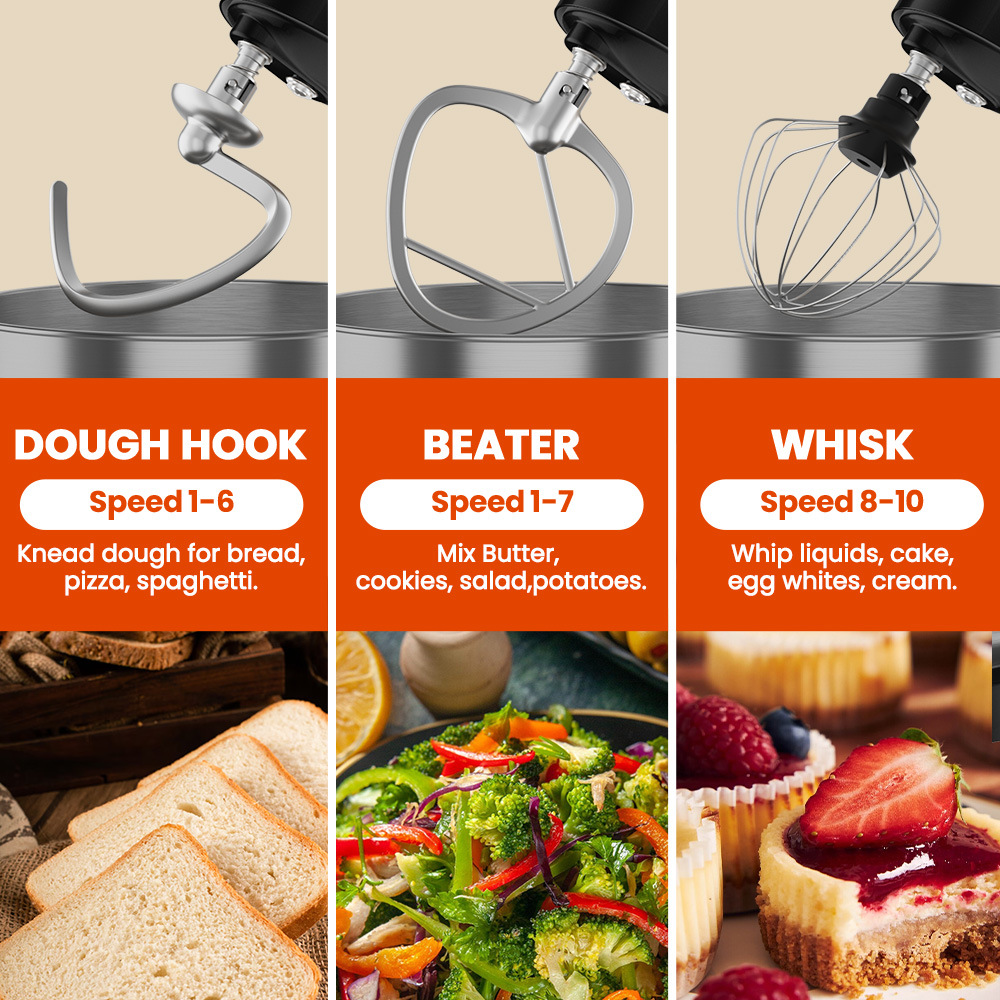 5L 스탠드 믹서, 1500W 전기 반죽기(스테인리스  - Stand Mixer Bowl 리뷰 및 가격