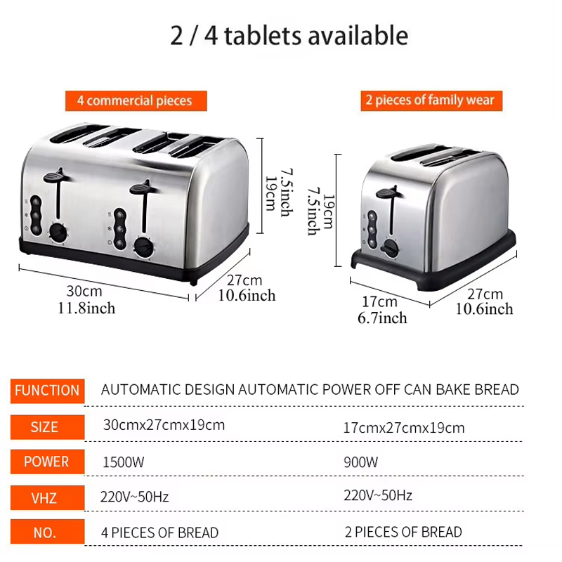 새로운 디자인 전기 스테인리스 스틸 토스터 4슬라이스  - Kitchen Appliances Quality 리뷰 및 가격